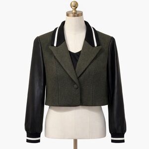 7 For All Mankind Mixed Media Bomber Jacket Size L